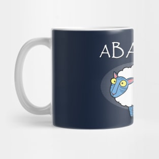 Funny Cute Blue Alien Sheep Cartoon Meme Mug